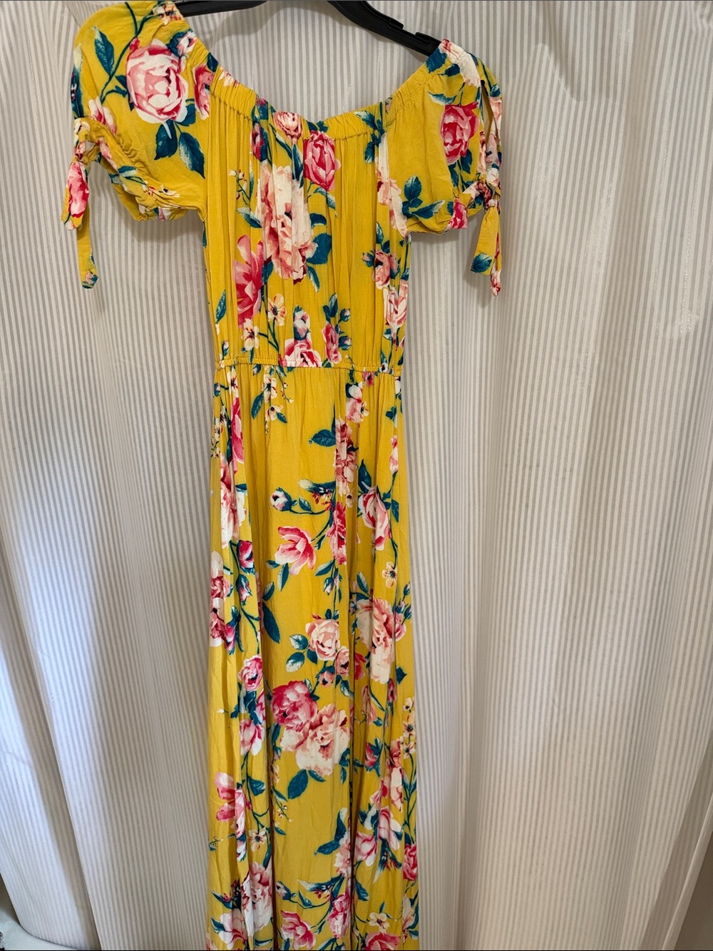 Band of Gypsies Sunshine Floral Maxi Dress - Yellow Pink Floral